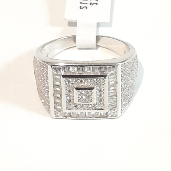World Of ICEETHON Real .925 Sterling Silver Men's CZ Signet Rings - Picture 7 of 7